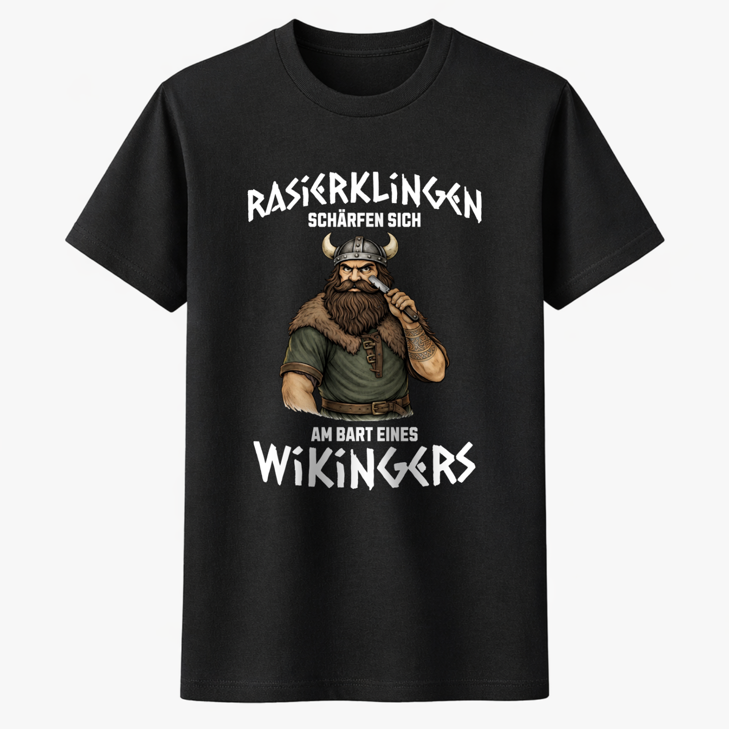 RASIERKLINGEN SCHÄRFEN SICH AM BART EINES WIKINGERS Unisex Premium Shirt